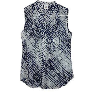 Cabi Venture Blouse | Womens Small Sleeveless Shirt | Office Geometric Print Top